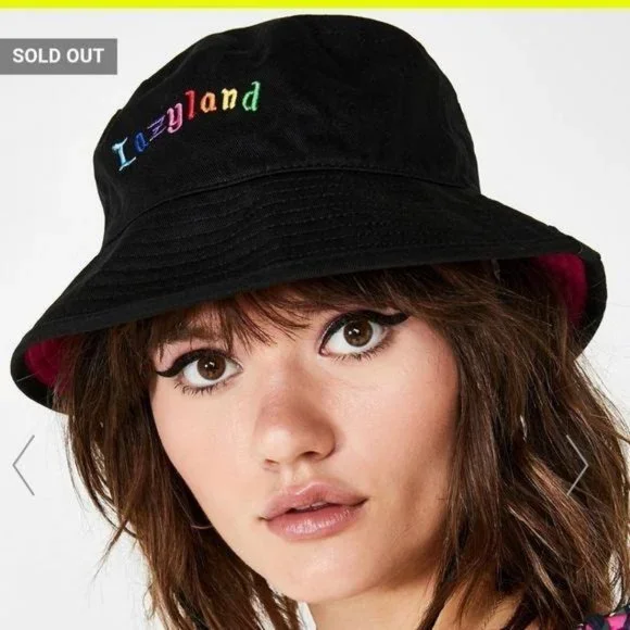 ?Lazy Oaf Lazyland black bucket hat w drawstring Lazy Oaf Black Hats for Women | Mercari main image 4